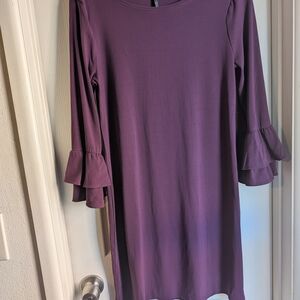 White House Black Market Purple Long Sleeve Dress